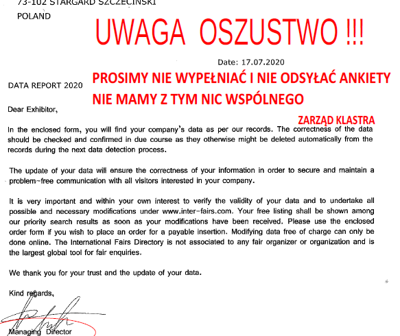 CAUTION FRAUD! An attempt to extort money under the banner of CHEMIKA 2020 CAUTION FRAUD! An attempt to extort money under the banner of CHEMIKA 2020